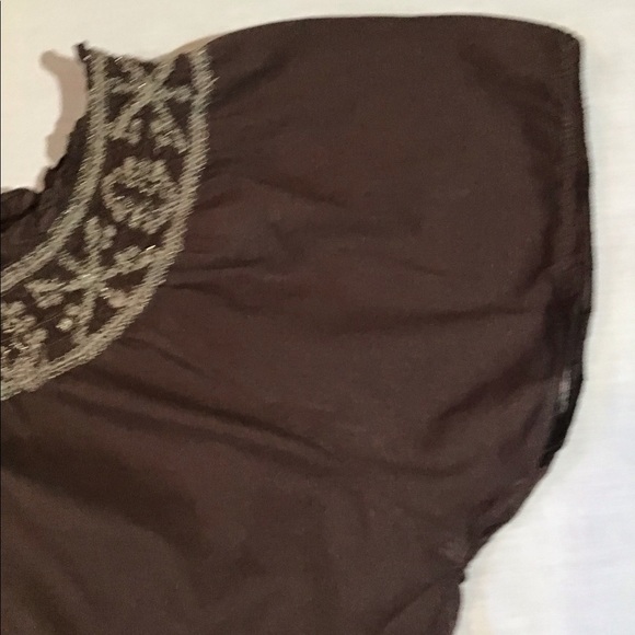 Women’s size XL cap sleeves 100% cotton top / blouse pullover decorative neck - Picture 6 of 10